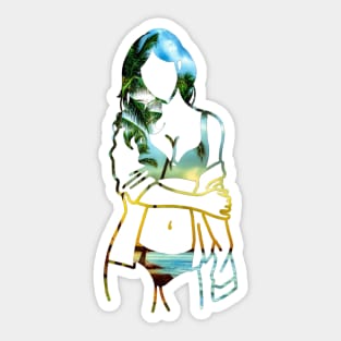 Girl Beach dress nature theme Effect Art Sticker